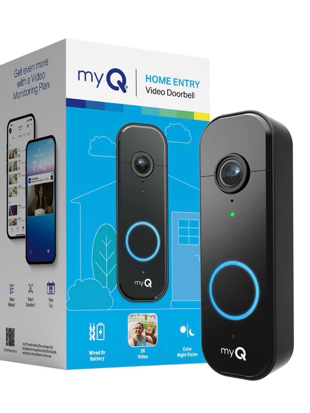 myQ Home Entry Video Doorbell in Black